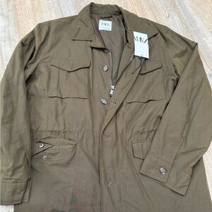 Zara Men's Khaki Military Jacket